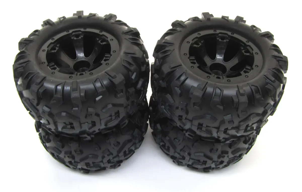 1/16 Summit Tires & Wheels (Black Geode Canyon Tyres Set 4 Vxl 72054-5 1