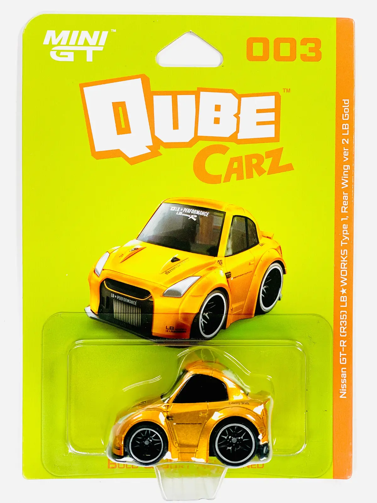 Mini Gt Qubecarz Series 1 Liberty Walk Nissan Gt-R R35 Lb-Works Type 1 Rear Wing Ver 2 Lb Gold #003 1