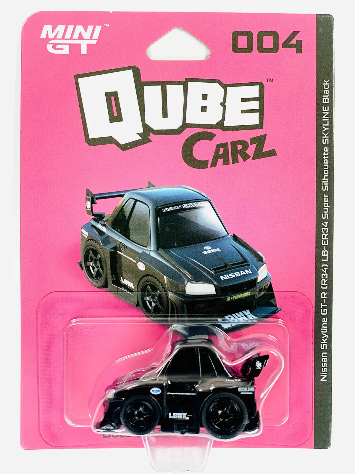Mini Gt Qubecarz Series 1 Liberty Walk Nissan Lb-Er34 Super Silhouette Skyline Black #004 1