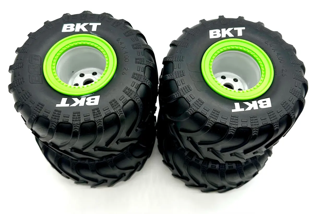 Losi Lmt Grave Digger 2.0 Tires (Set Of 4 Tyres Green Rims Wheels Los04028 1