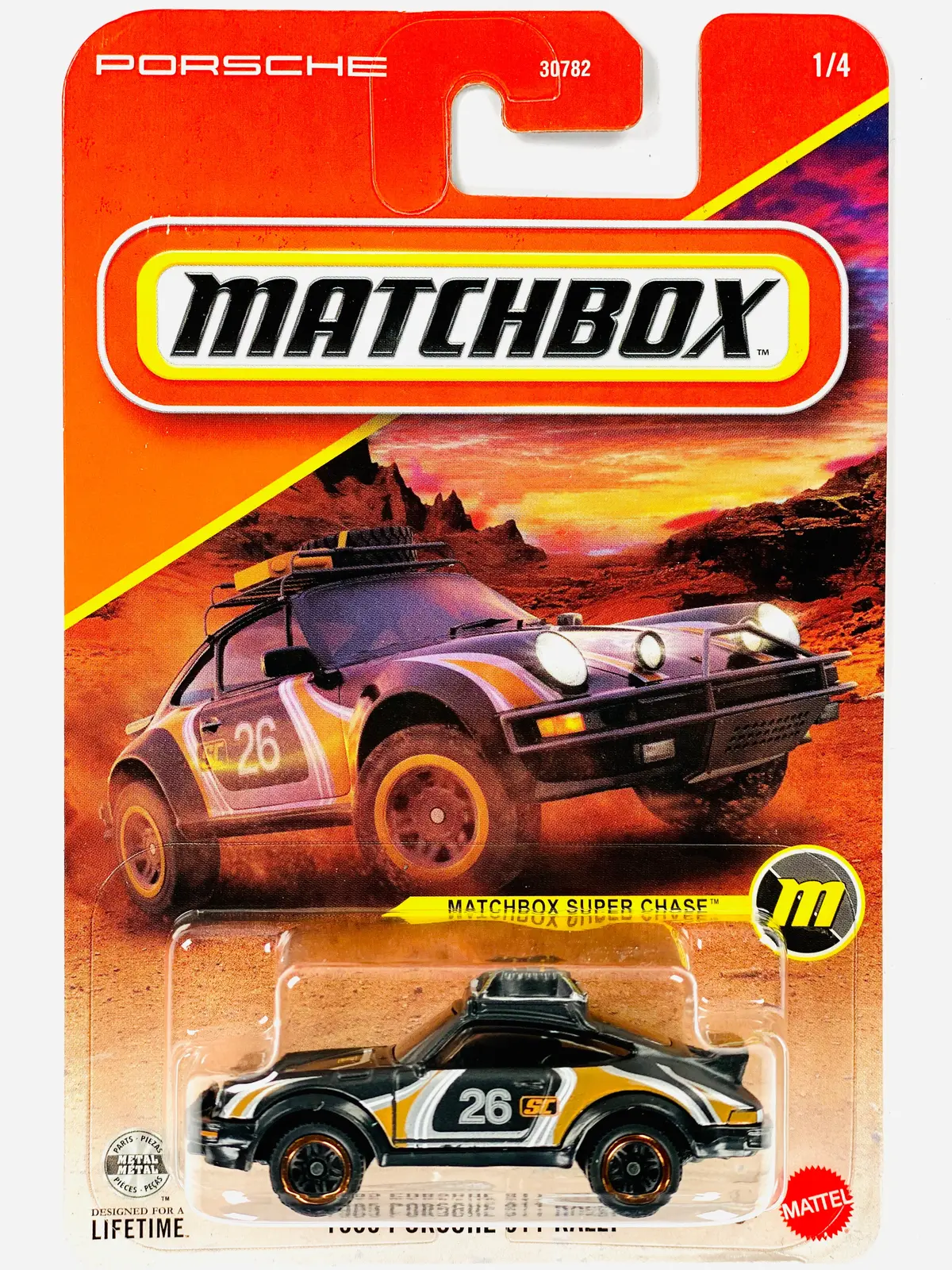 Matchbox 2026 Basic Case A 1985 Porsche 911 Rally - Damaged Card 1