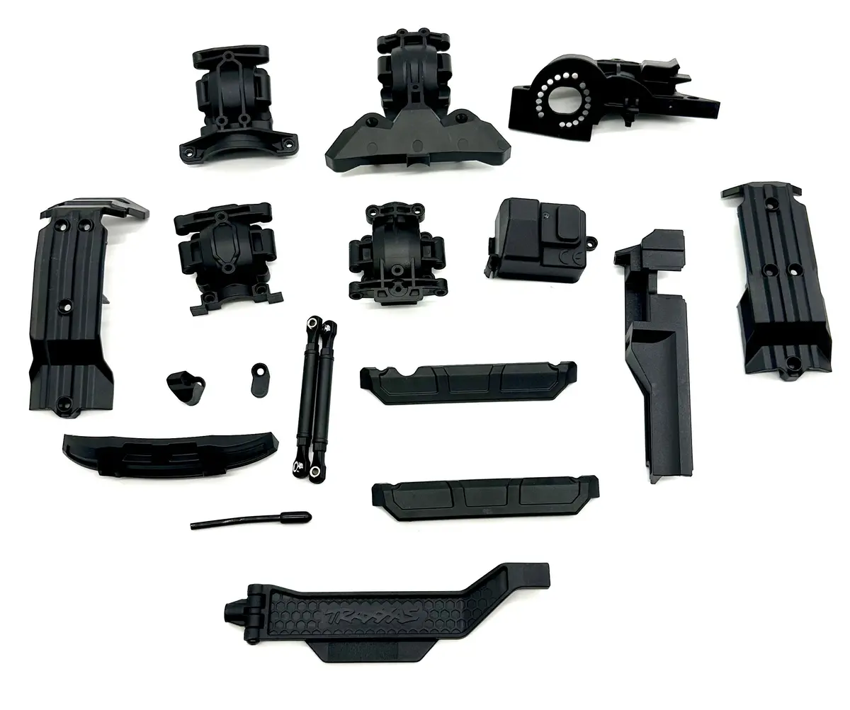 Mini-Xrt Plastic Set (Front Rear Bulkhead Skid Plates Brace Box Traxxas 108076-1 1