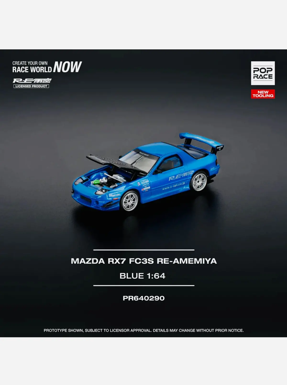 Pop Race Factory Sealed Rx7 (Fc3s) Re-Amemiya Blue #290 1