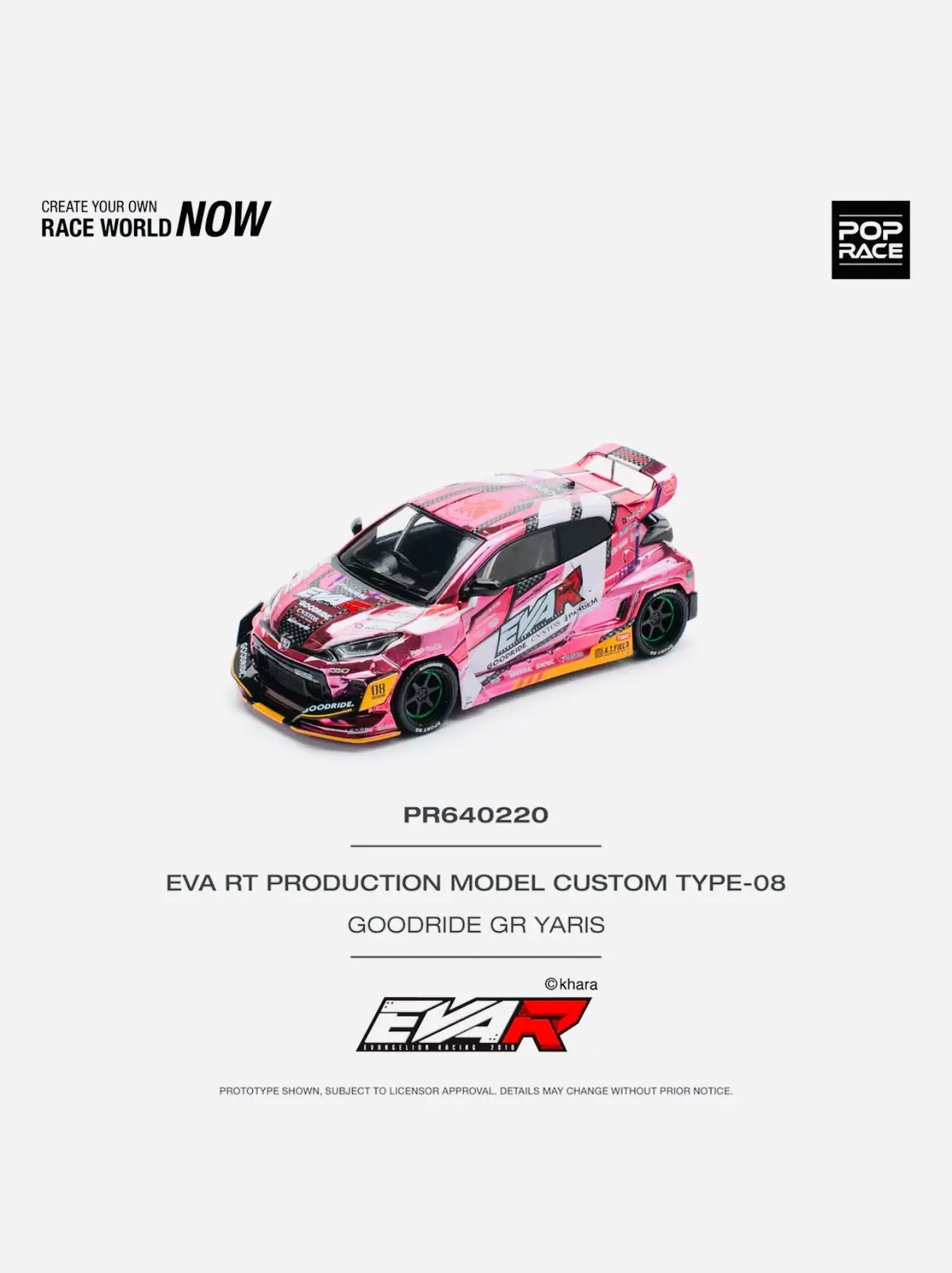 Pop Race Factory Sealed Eva Rt Production Model Custom Type-08 Goodride Gr Yaris #220 1
