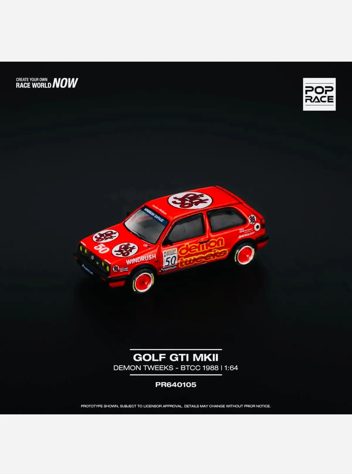 Pop Race Factory Sealed Volkswagen Golf Gti Mkii Team Demon Tweeks Btcc 1988 #105 1