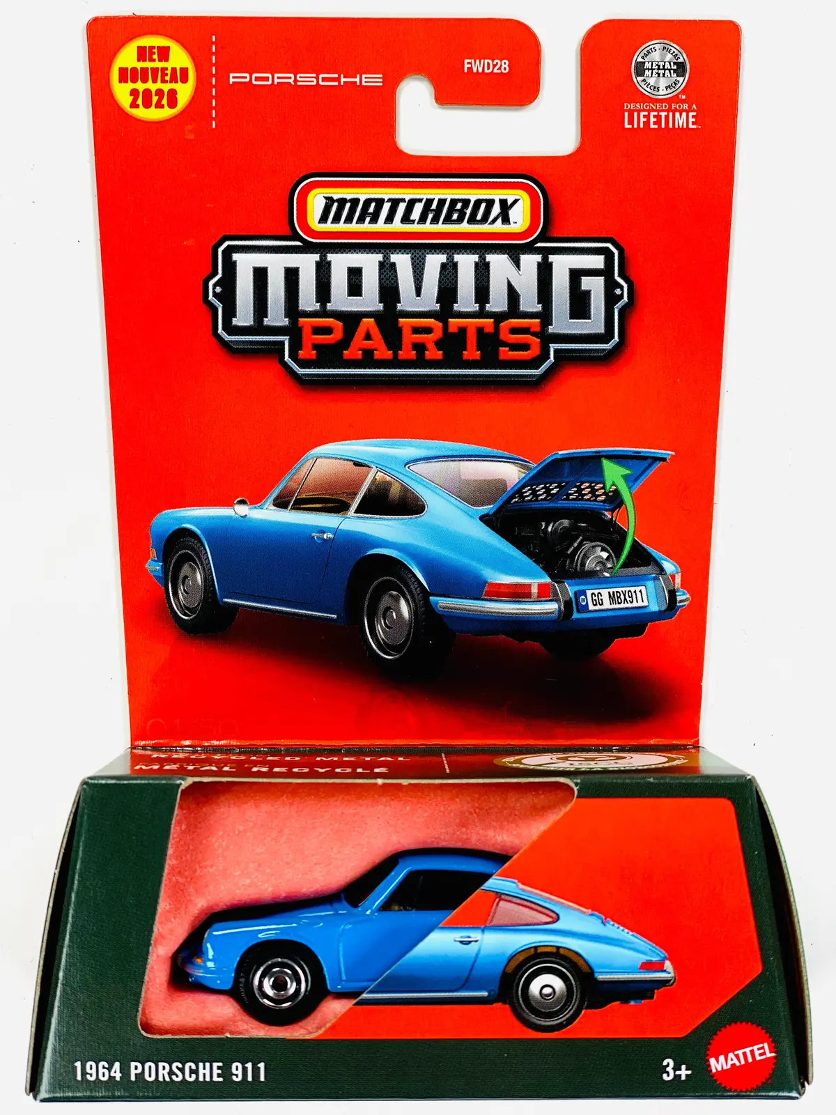 Matchbox 2026 Moving Parts Case J 1964 Porsche 911 1