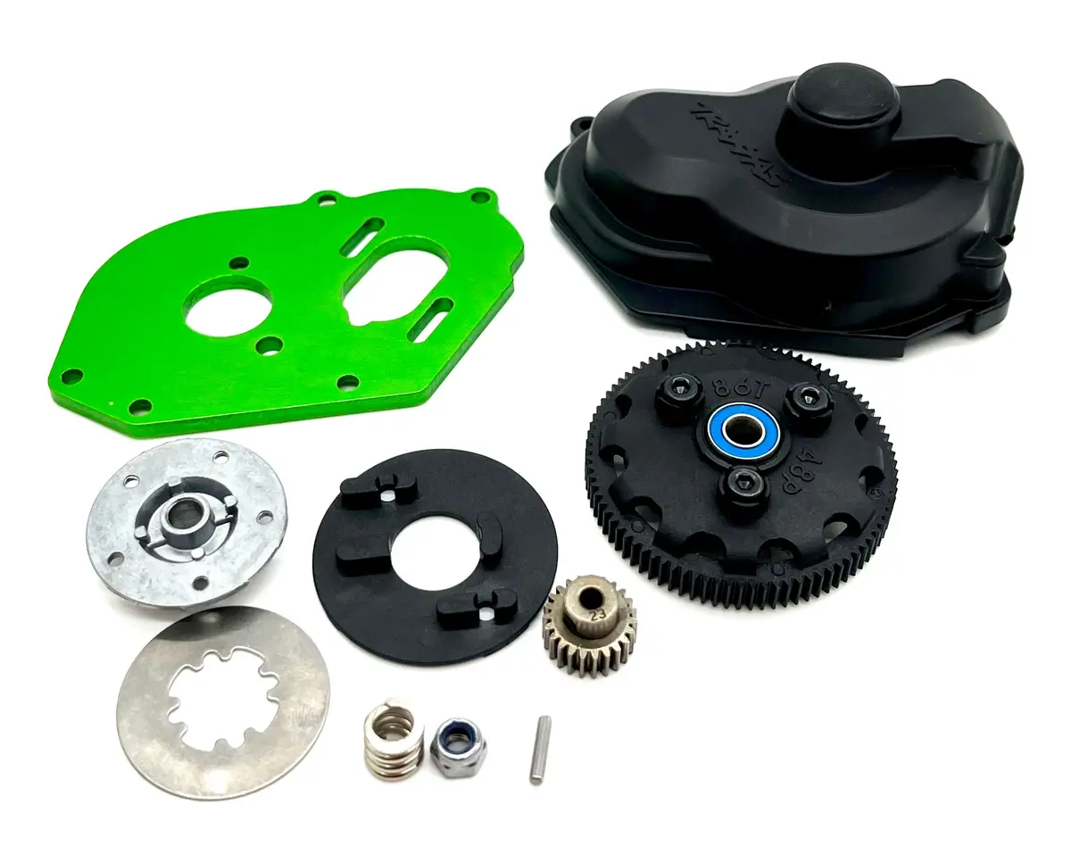 Slash Modified - Spur & Slipper Clutch 86T, Motor Mount (Green) Traxxas 104354-74 1