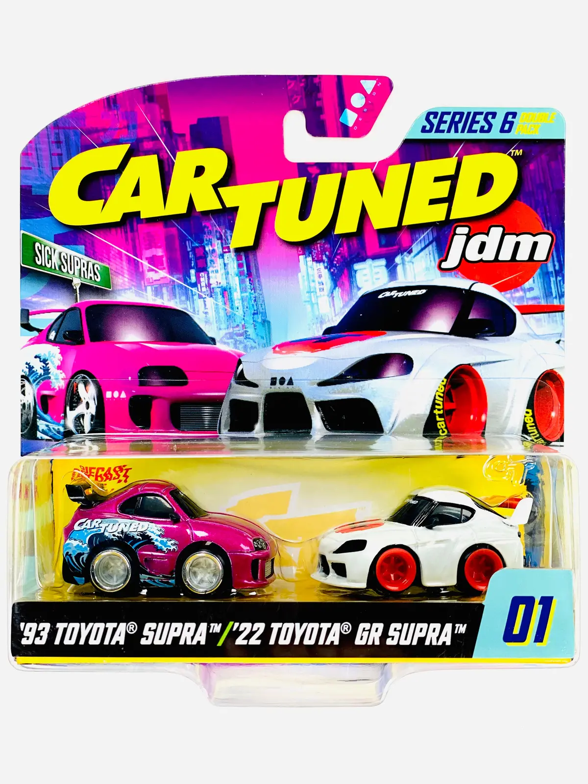 Cartuned Mijo Exclusive 2-Pack Series 6 Sick Supras 1993 Toyota Supra & 2022 Toyota Gr Supra 1