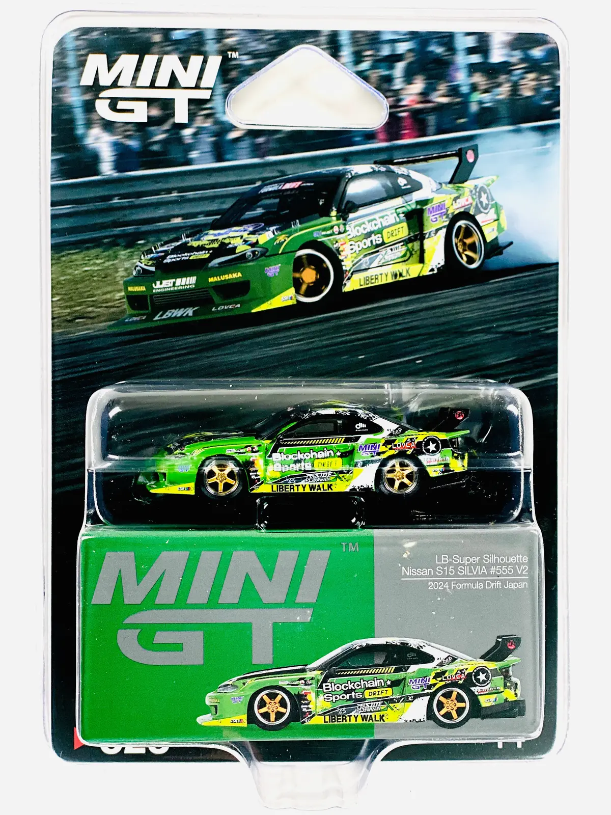 Mini Gt Mijo Exclusive Nissan Lb-Super Silhouette S15 Silvia #555 V2 2024 Formula Drift Japan Green #823 1