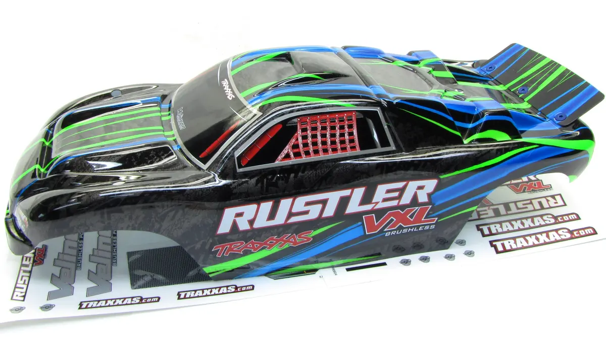 Rustler Vxl Painted Green Body Shell (Cover Prographix Trimmed Rtr Traxxas 3707 1
