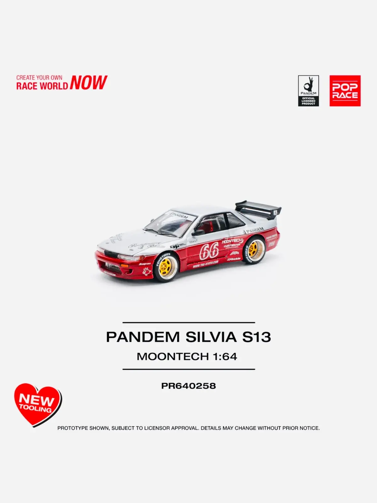 Pop Race Factory Sealed Panden Silvia S13 Moontech Red #258 1