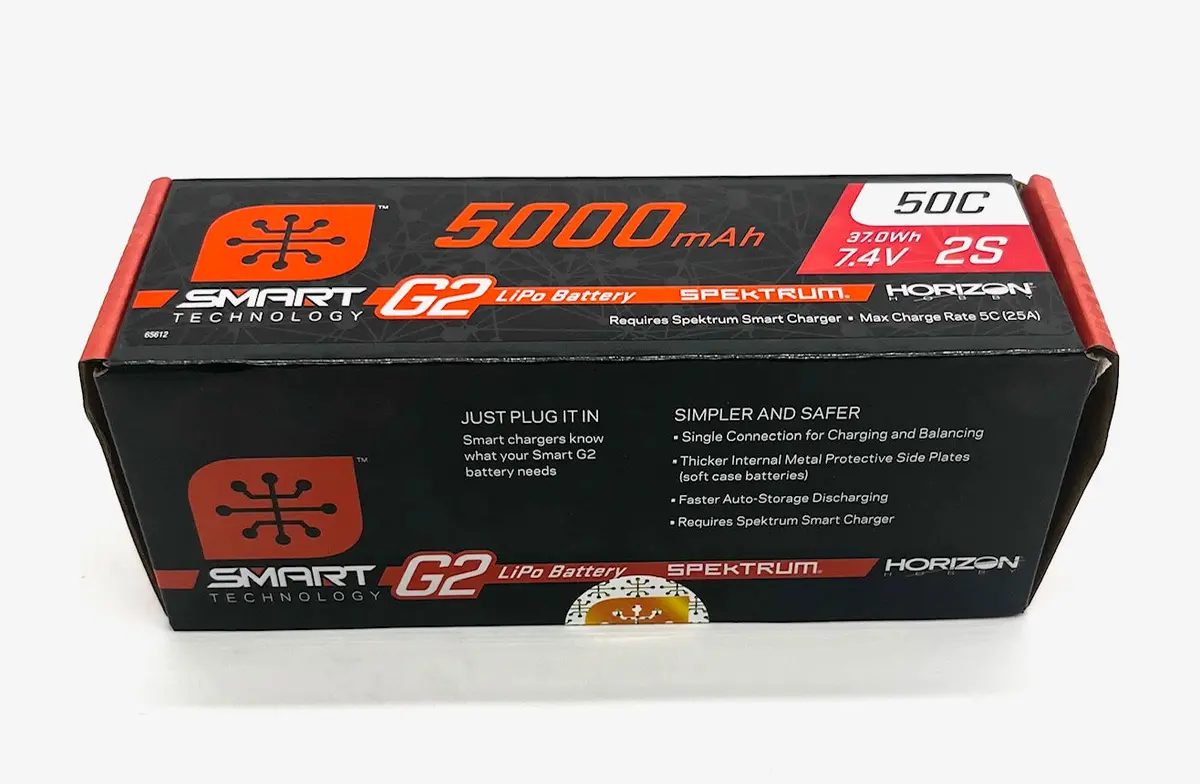 Spektrum 7.4V 5000Mah 2S 50C Smart Lipo G2 Hard Case: Ic5 Spmx52s50h3 1