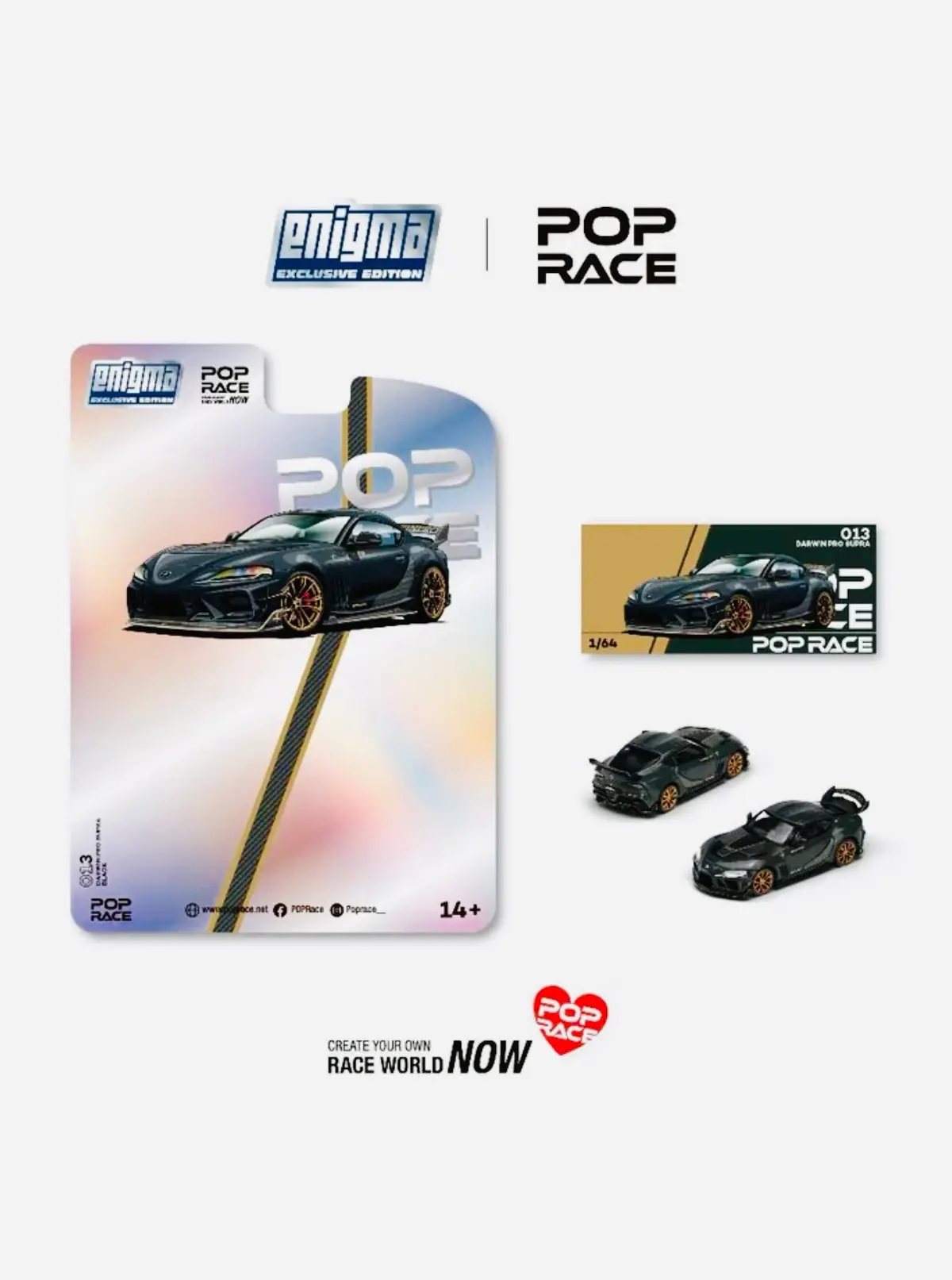 Pop Race Enigma Exclusive Toyota Darwin Pro 66G Nwb Supra (A90) Midnight Black #013 Chase 1