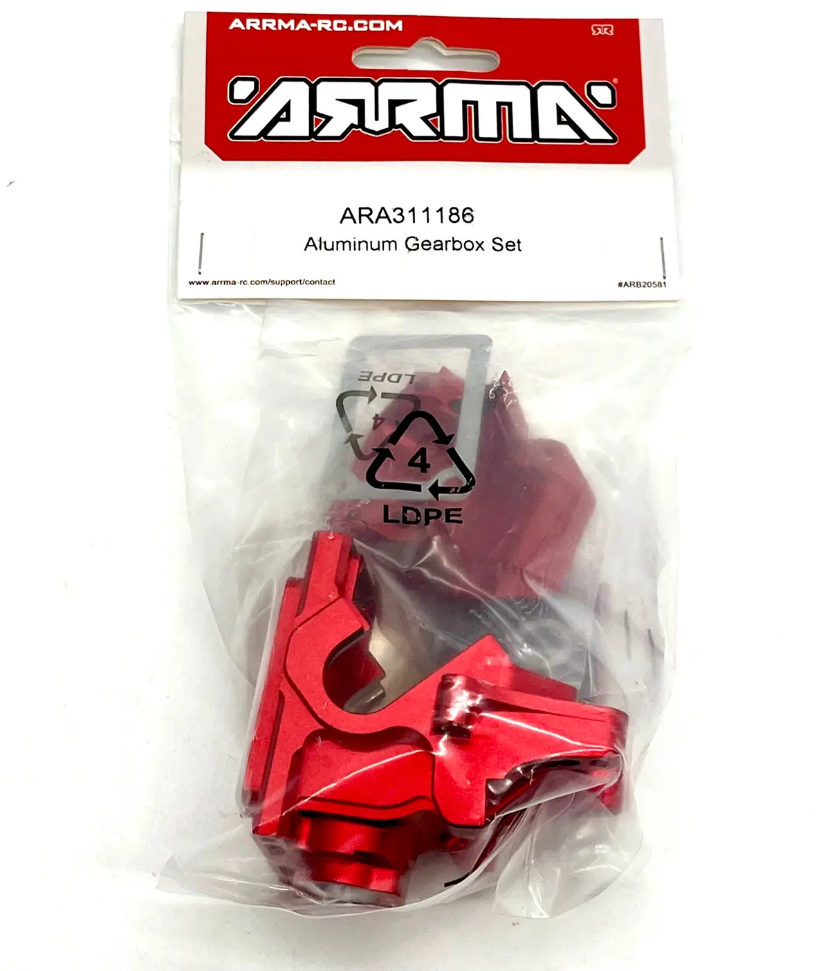 Arrma Kraton 6S Exb - *Aluminum Case Only* For F/R Differential Red Ara8708 1