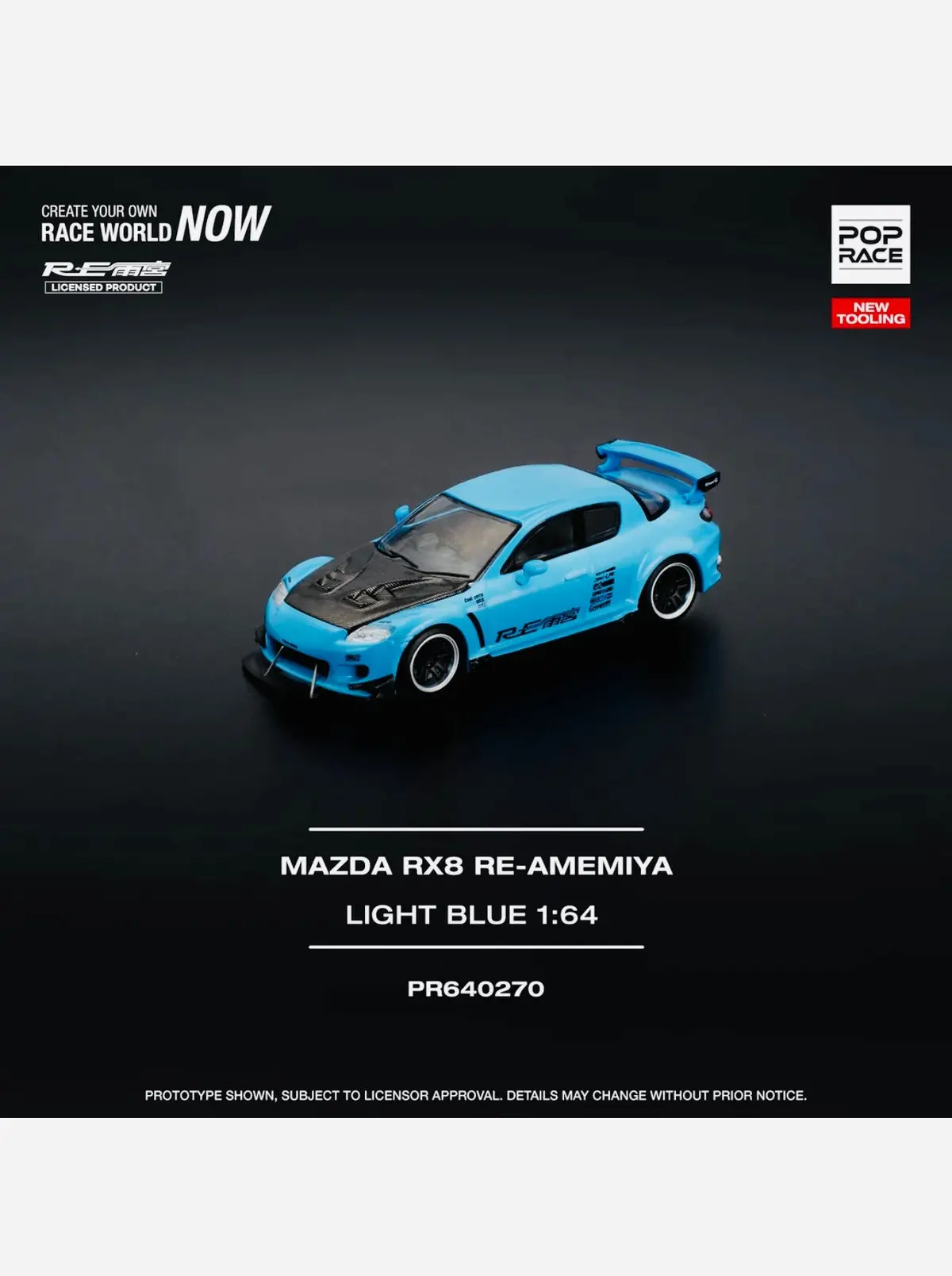 Pop Race Factory Sealed Mazda Rx8 Re-Amemiya Light Blue #270 1
