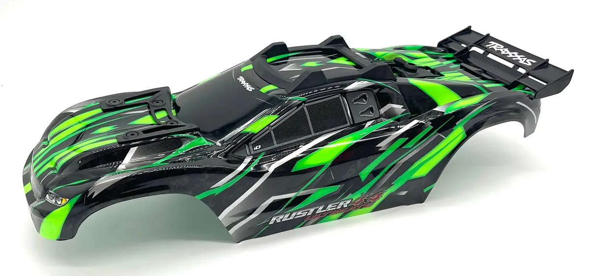 Rustler Ultimate - Body Shell (Black And Green Cover Shell Decals Traxxas 67097-4 1