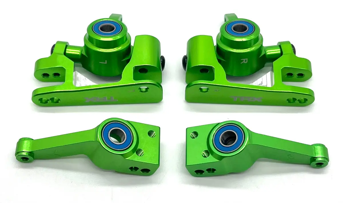 Rustler Ultimate - C-Hubs Steering Caster Blocks Carriers Green Alum Traxxas 67097-4 1
