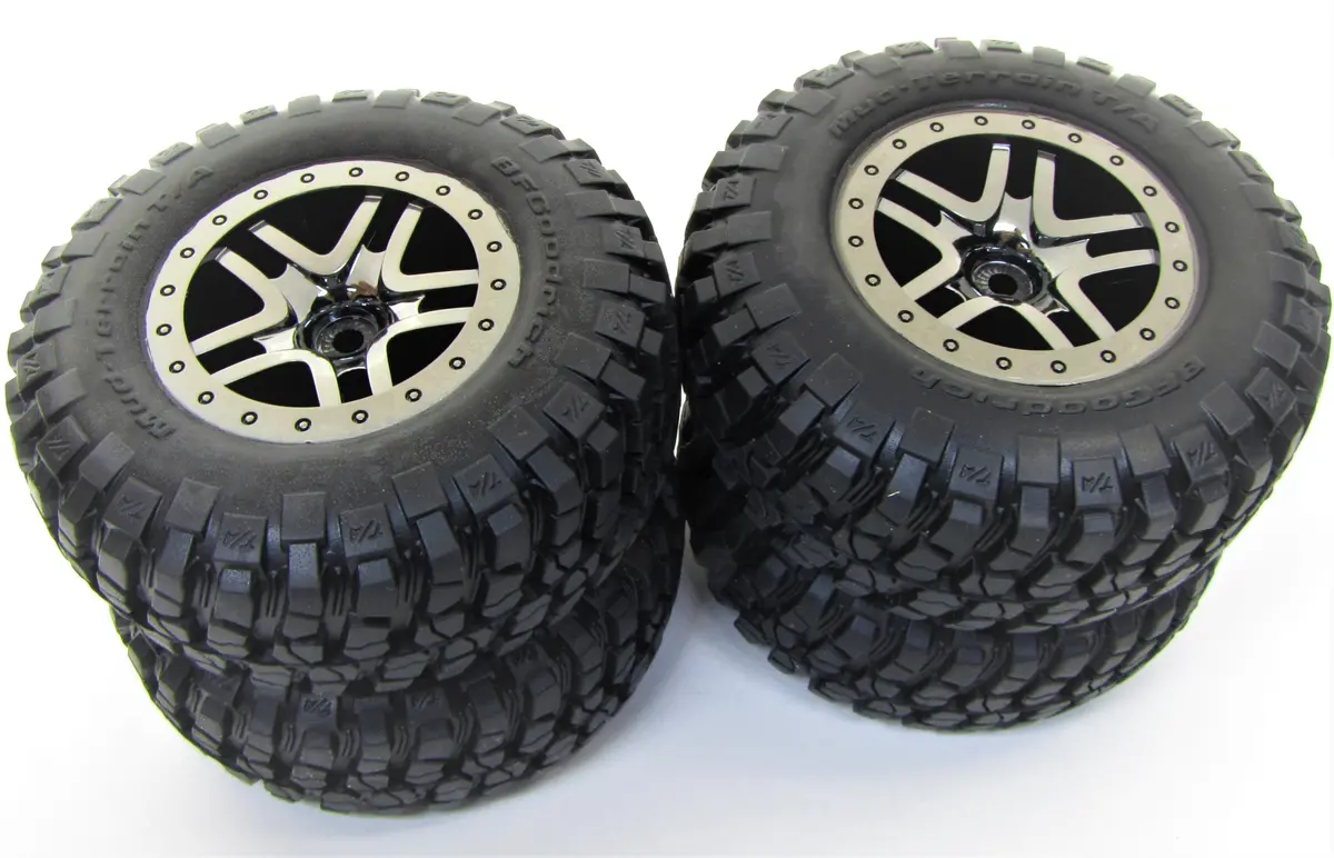 Fits Slash 4X4 Ultimate Tires Black S1 Bfg Racing Compound 12Mm Tyres 68077-4 1
