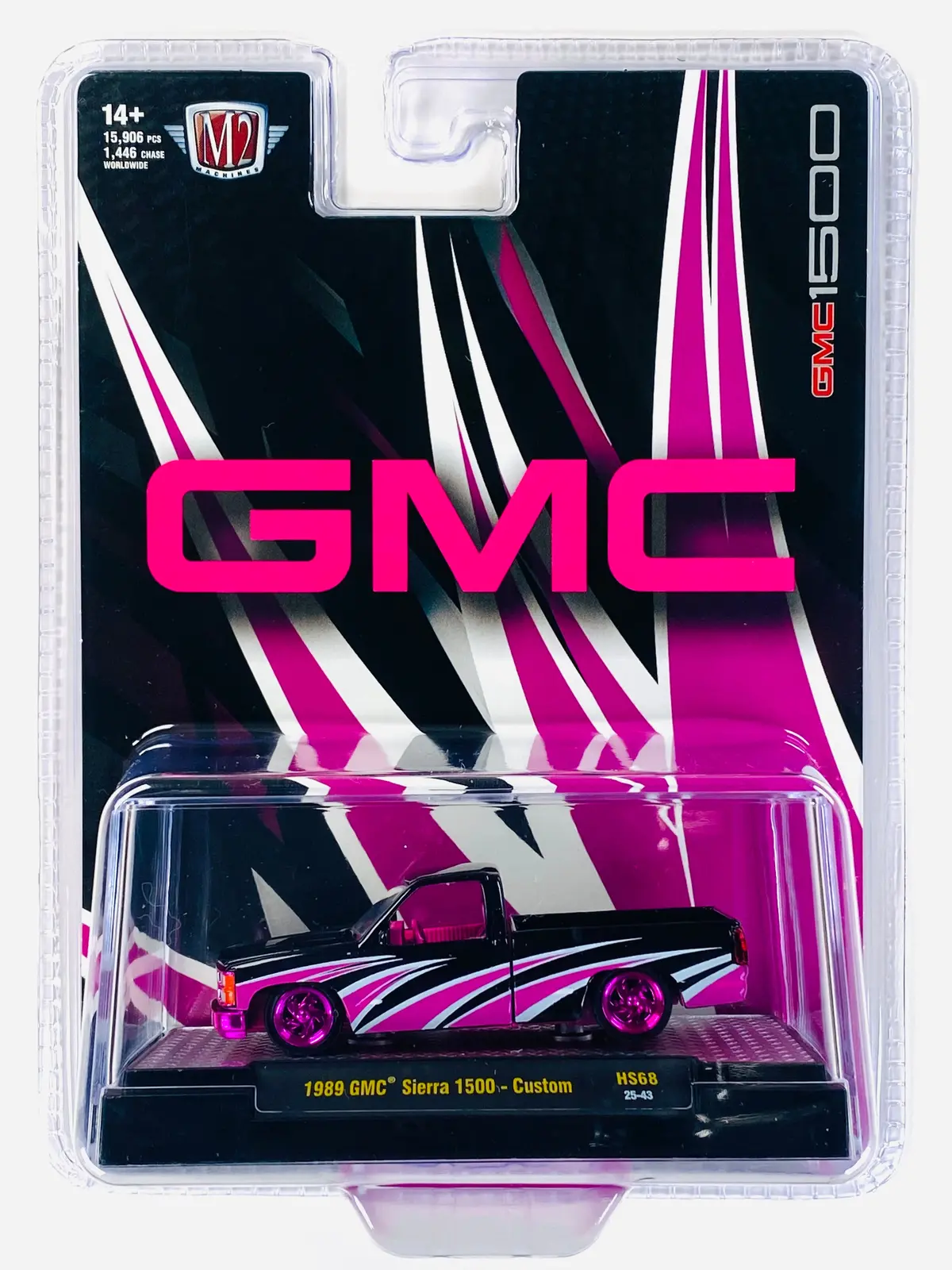 M2 Machines Mijo Exclusive 1989 Gmc Sierra 1500 Custom Pink & Black Truck Chase 1