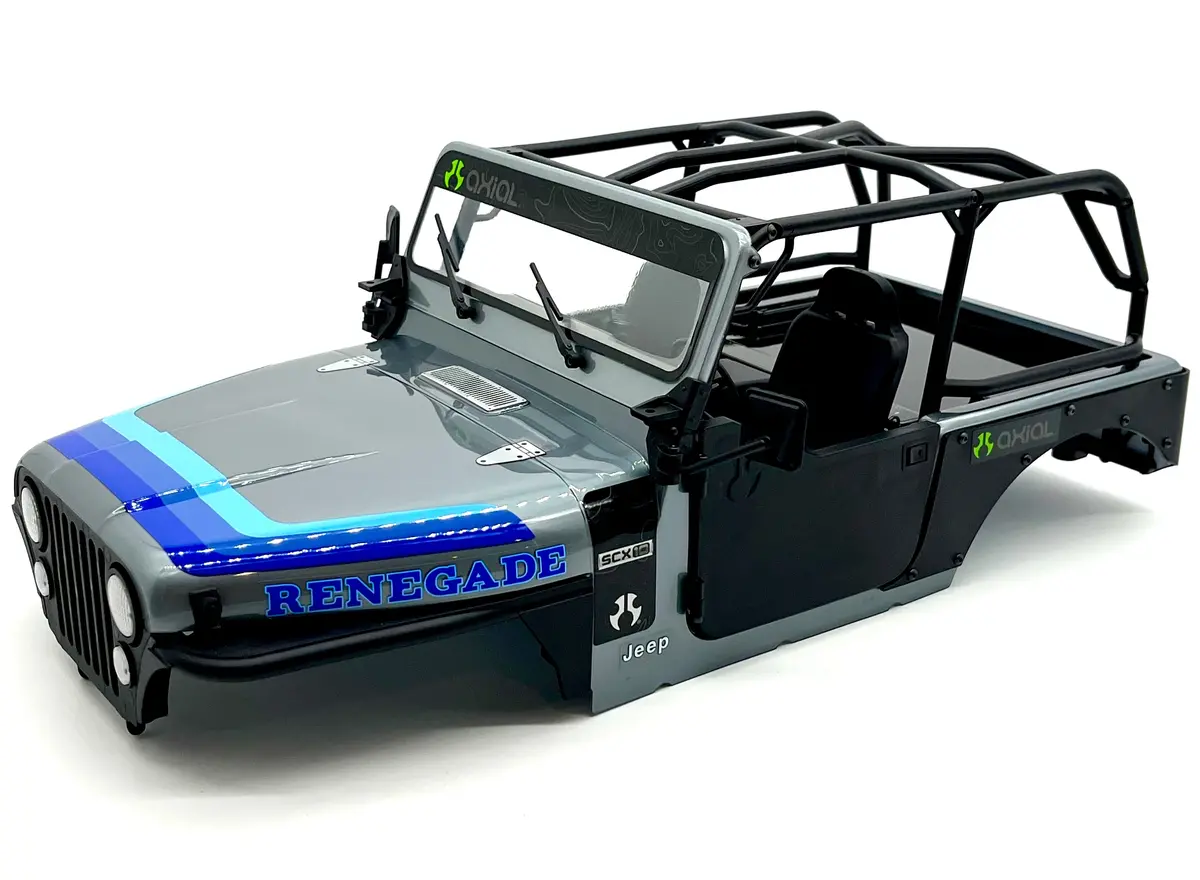 Axial Scx-10 Iii Cj-7 Body, W/Interior, Rollcage, Lights (Grey) Axi03008 1