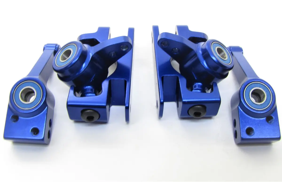 Rustler Ultimate - C-Hubs Steering Caster Blocks Carriers Blue Alum Traxxas 67097-4 1