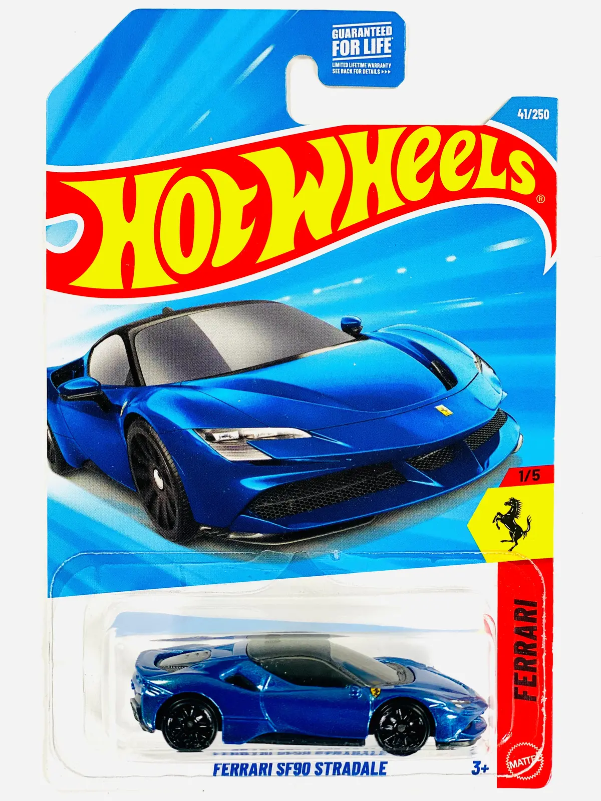 Hot Wheels 2025 Ferrari Sf90 Stradale Blue - Damaged Card 1