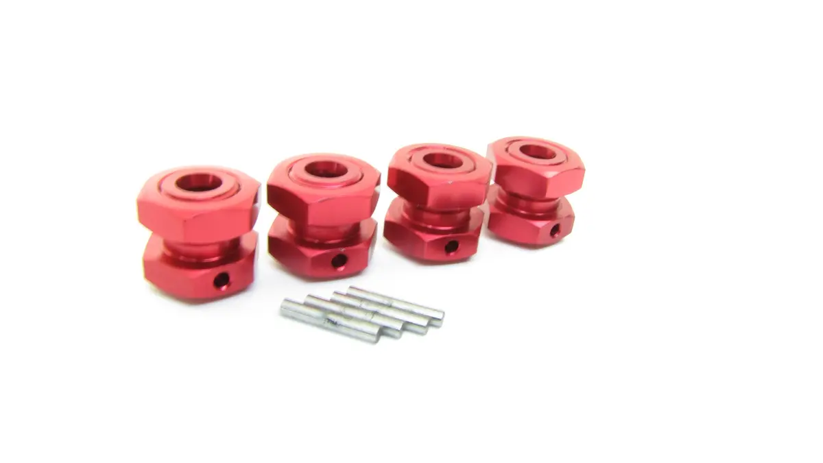 Arrma Typhon 4X4 3S Blx - 17Mm Red Aluminum Wheel Hex Hubs Nuts Ara4306v3 1