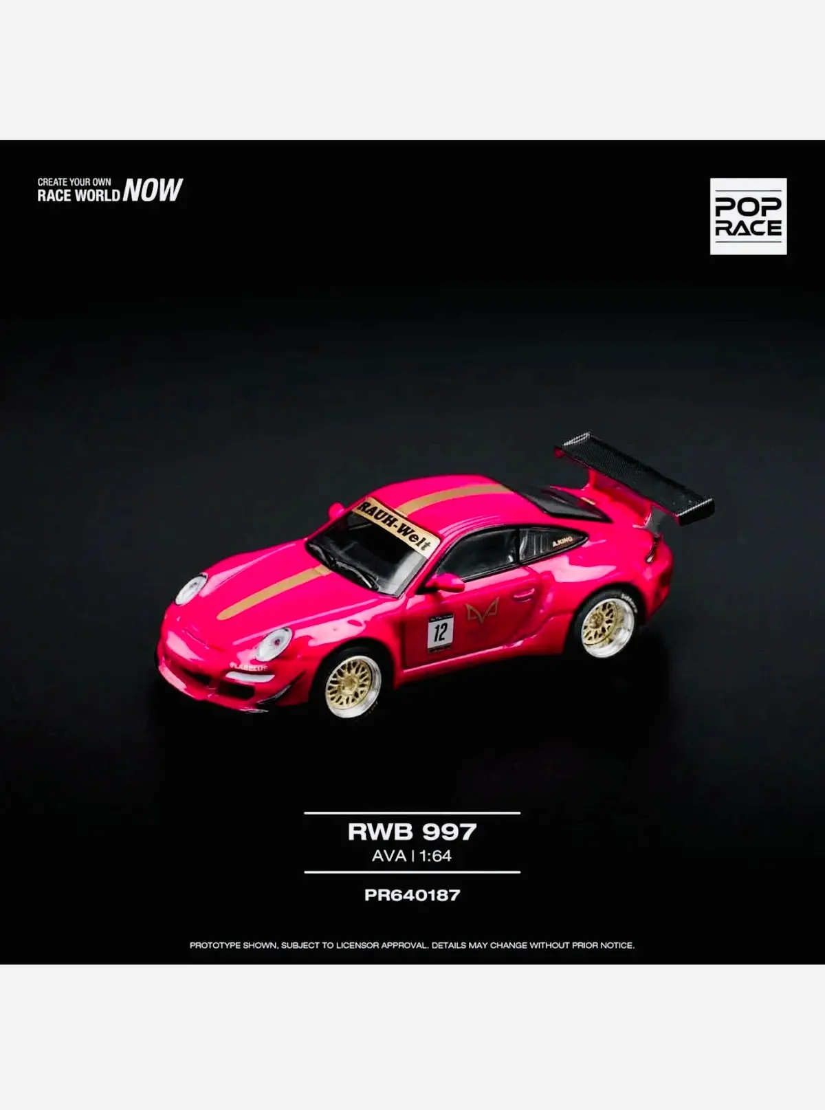 Pop Race Factory Sealed Porsche Rwb 997 Ava Pink #187 1