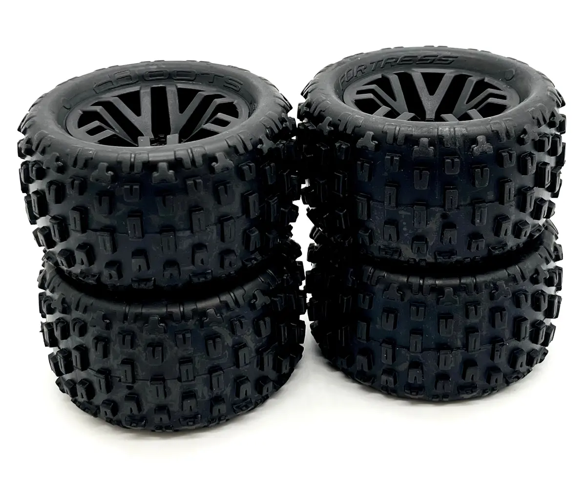 Arrma Granite Grom Mega 4X4 - Wheels & Tires (Set Of 4) Fortress Black Dboots Ara2102 1