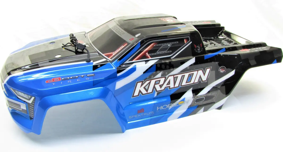 Arrma Kraton 6S V5 Blx - Body Shell (Blue Polycarbonate Cover & Body Pins Ara8608v5 1