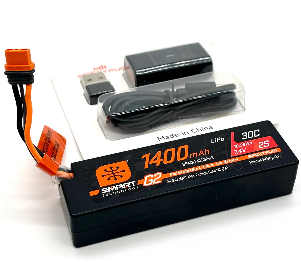 Arrma Quake Grom Mega 4X4 - Battery & Charger 1400Mah 2S 7.4V Lipo Typhon Ara2137 1