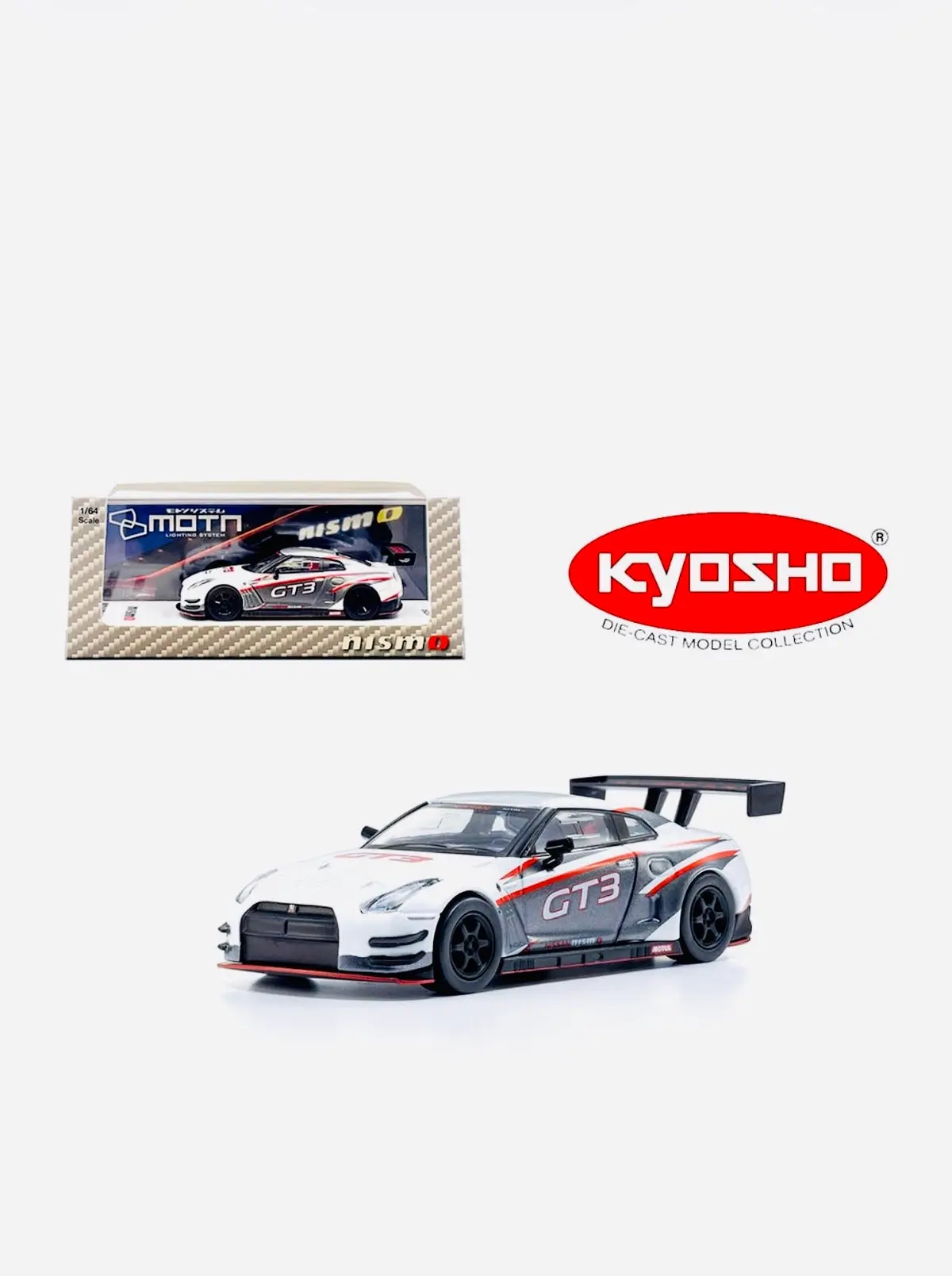 Kyosho Nissan Gt-R Nismo Gt-3 Presentation With Motn Led Base Compatible 1