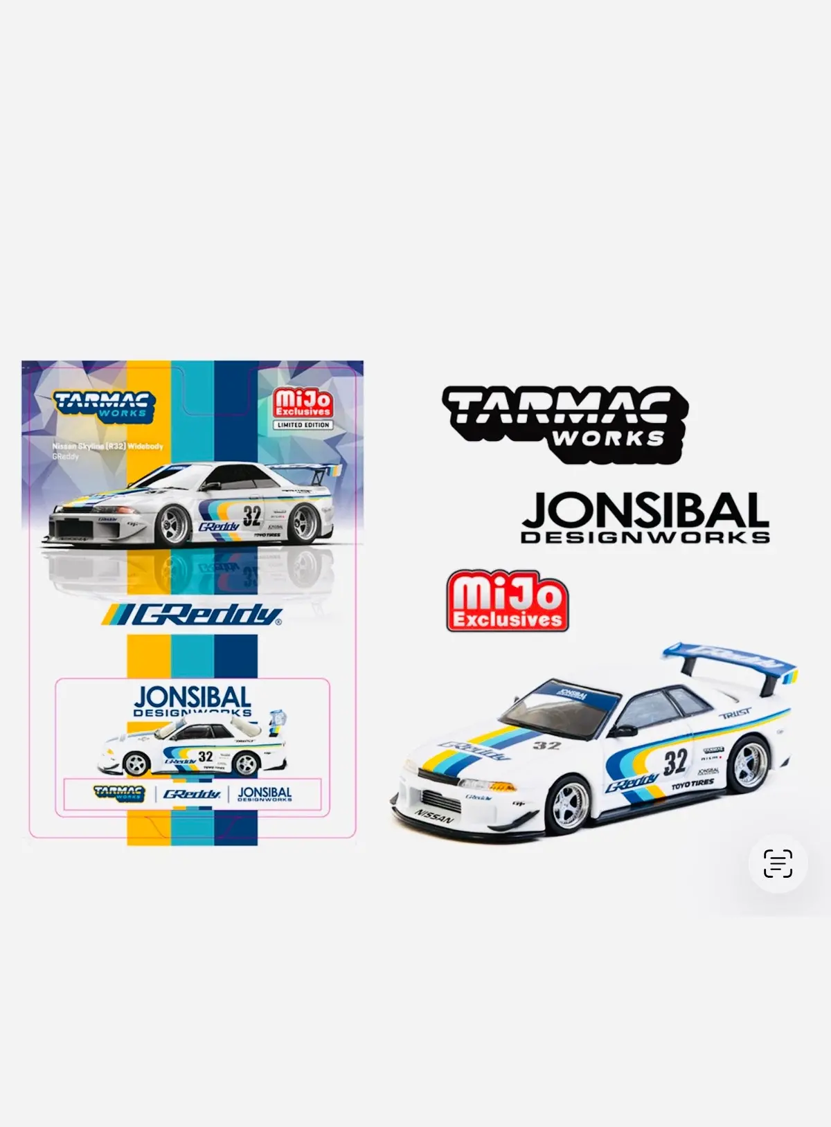 Tarmac Works Mijo Exclusive Nissan Gt-R R32 Widebody Jonsibal Designworks & Greddy 1