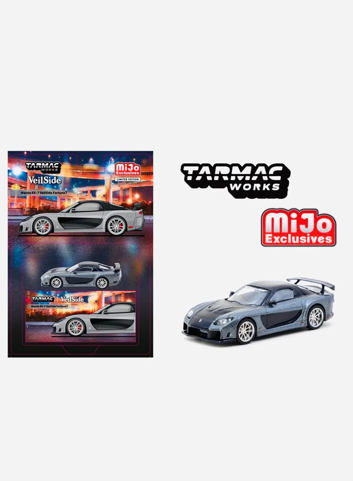 Tarmac Works Mijo Exclusive Global Mazda Rx-7 Veilside Fortune7 Grey 1