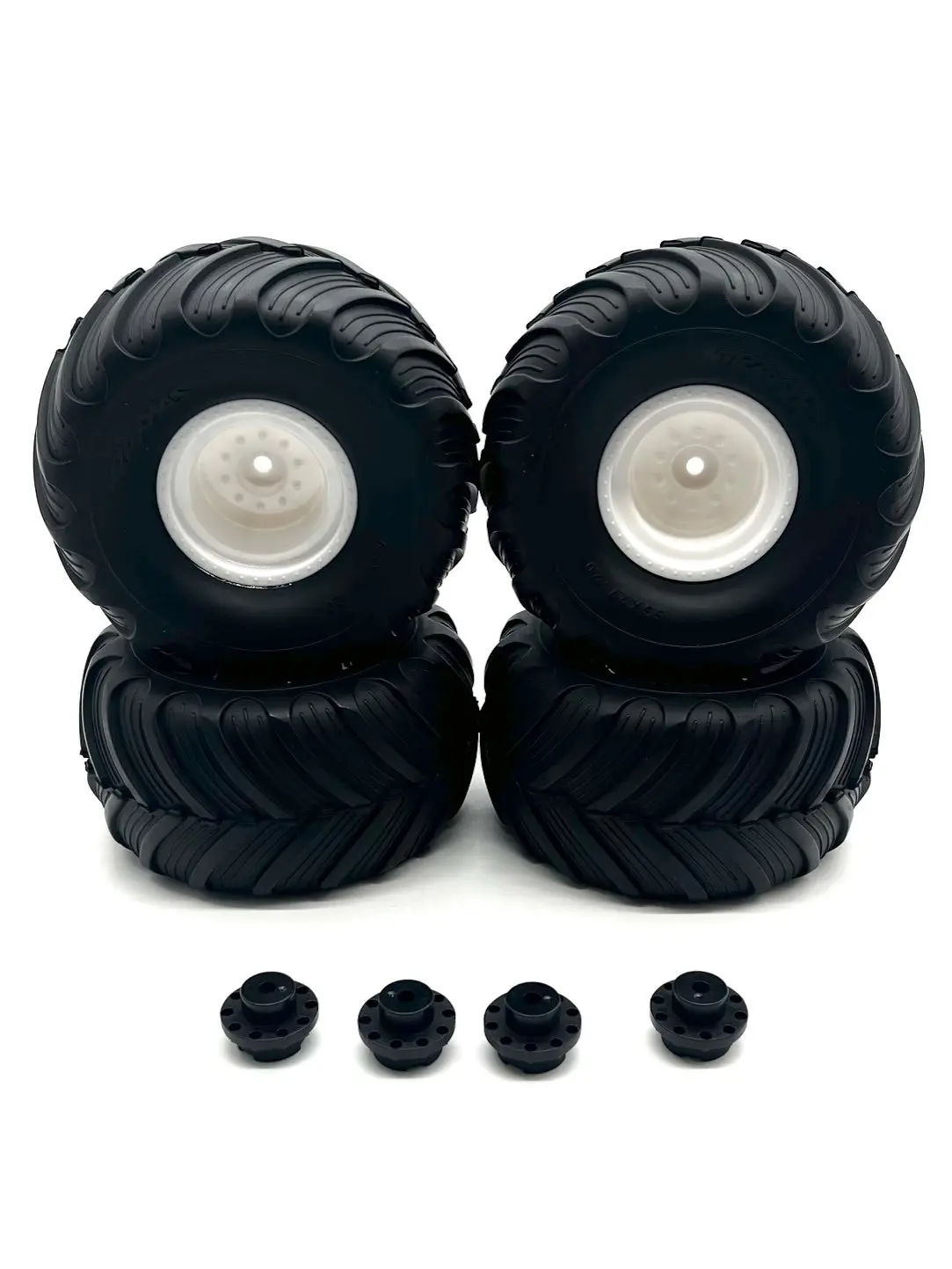 Bigfoot 4X4 Brushless Wheels & Tires White Terra Groove Preglued Tra3663-Wht 67134-4 1