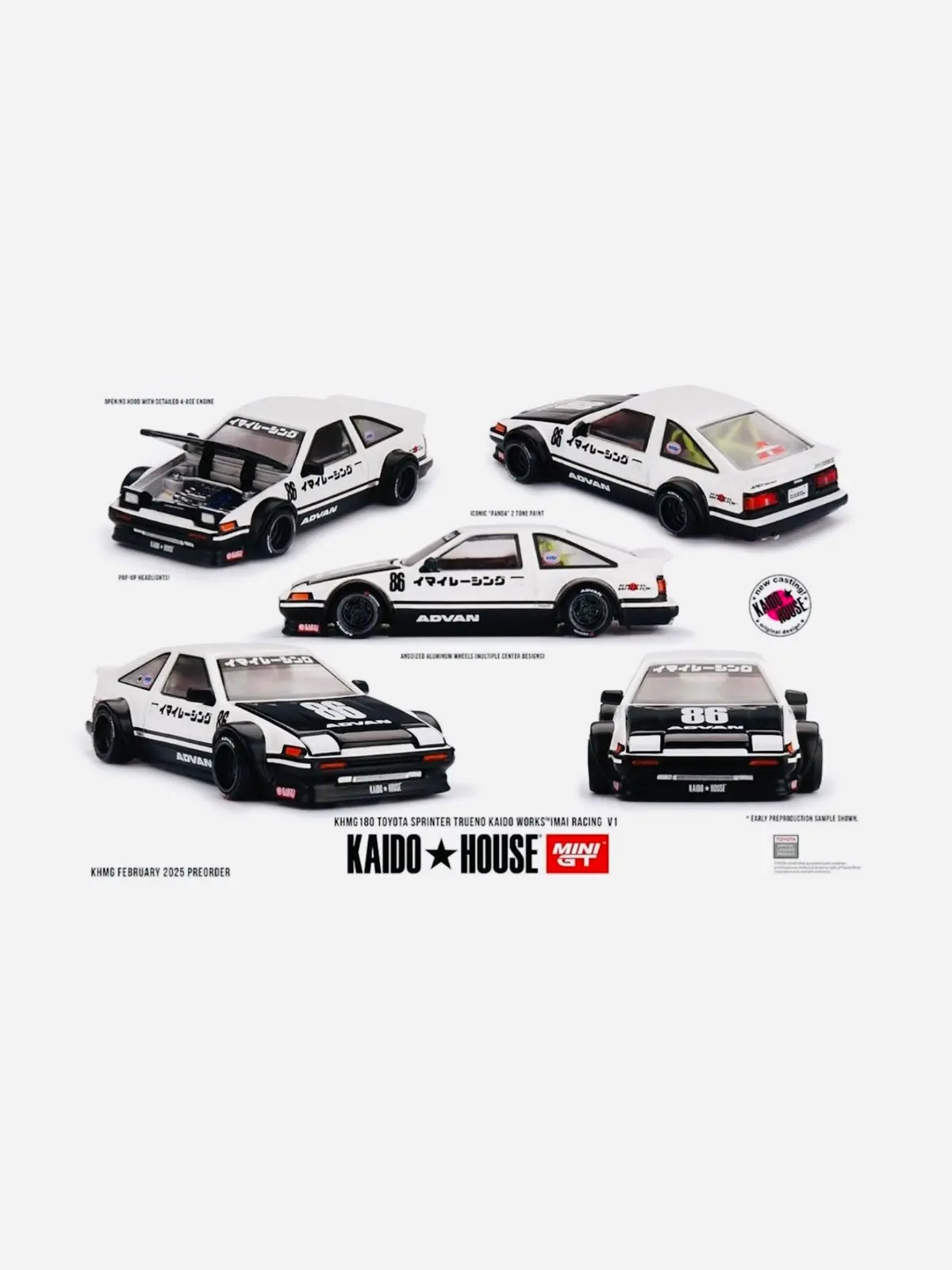 Mini Gt X Kaido House Collab Factory Sealed Toyota Ae86 Sprinter Trueno Kaido Street V1 #180 1