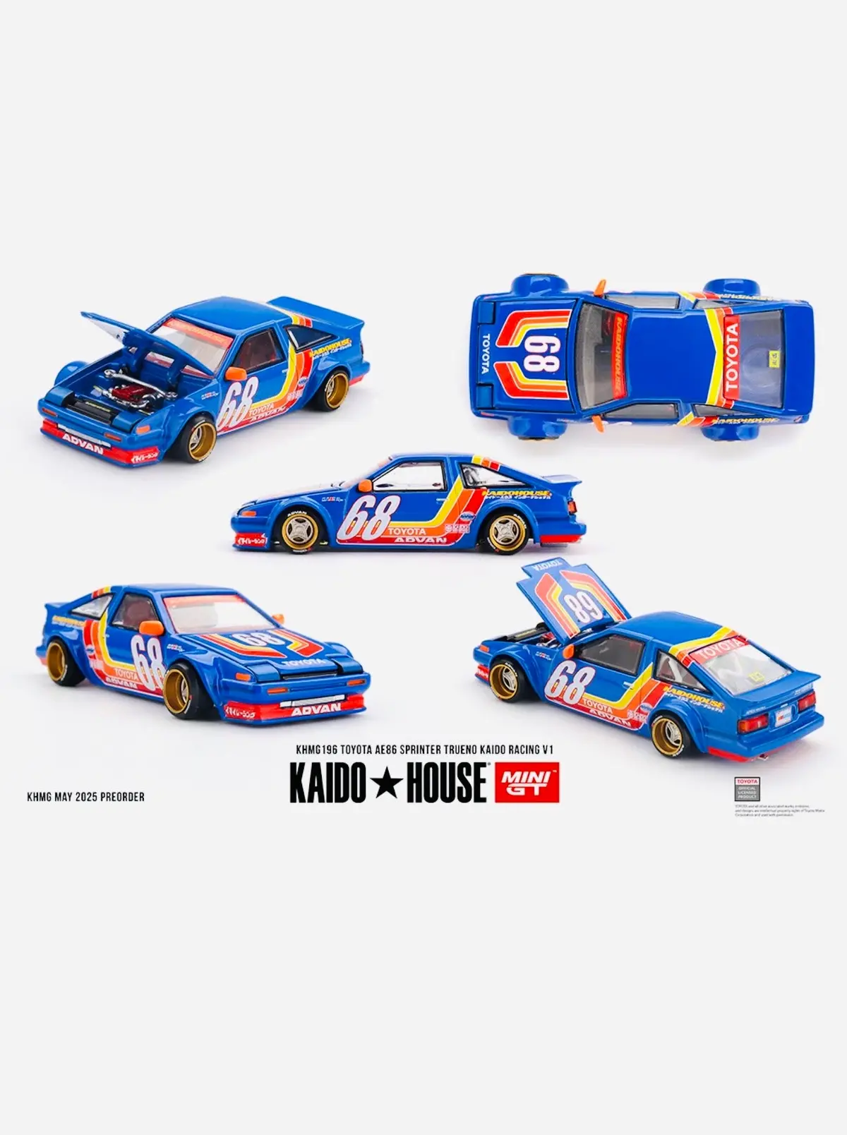 Mini Gt X Kaido House Collab Factory Sealed Toyota Ae86 Sprinter Trueno Kaido Racing V1 Blue #196 1