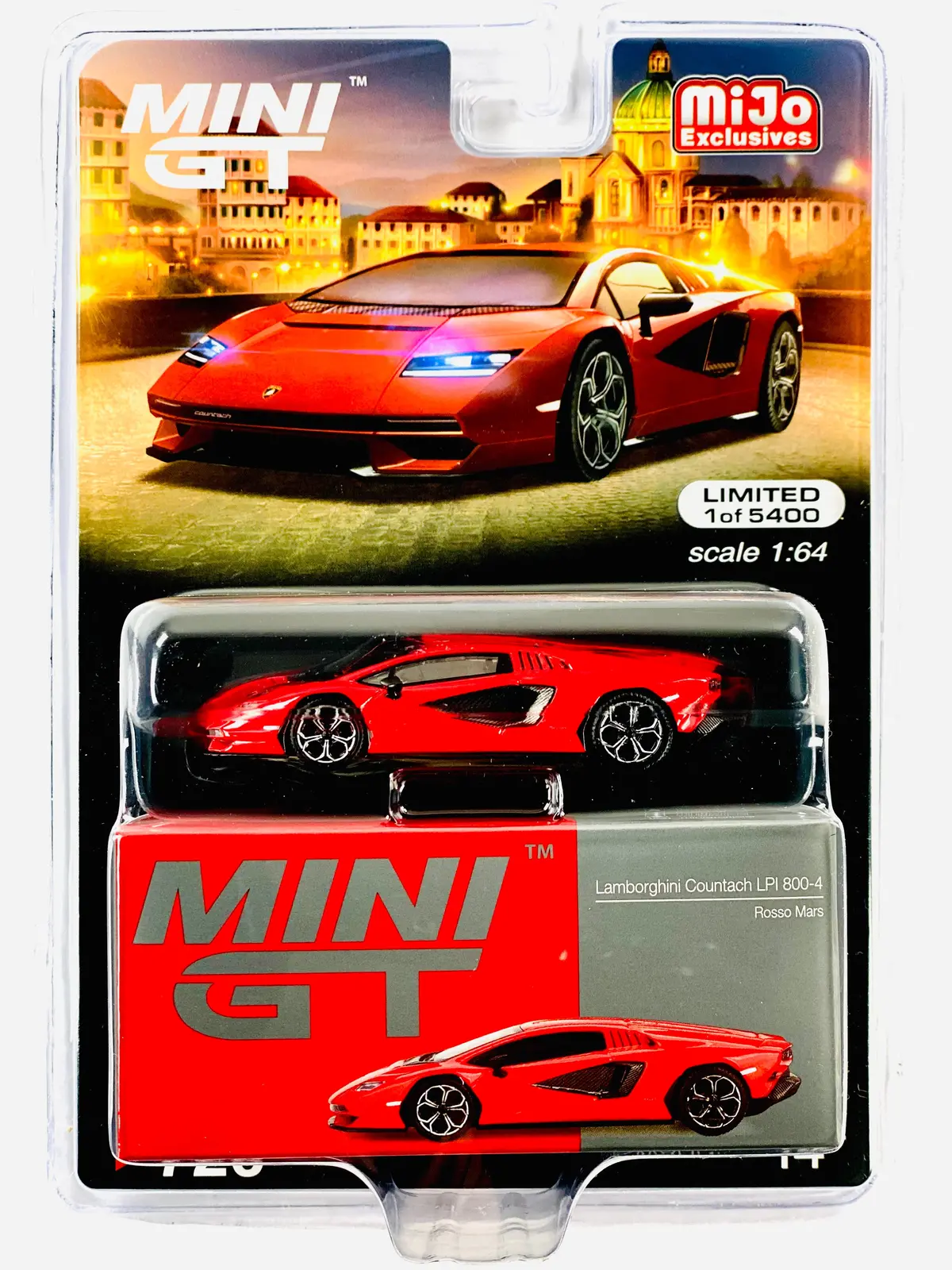 Mini Gt Mijo Exclusive Lamborghini Countach Lpi 800-4 Rosso Mars #720 1