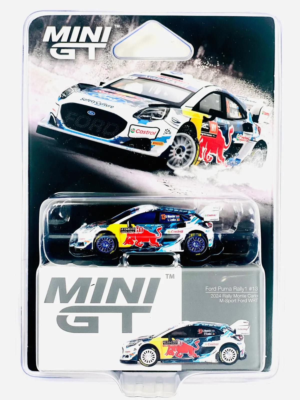 Mini Gt Mijo Exclusive Ford Puma Rally1 #13 M-Sport Ford Wrt 2024 Rally Monte Carlo #974 Chase 1