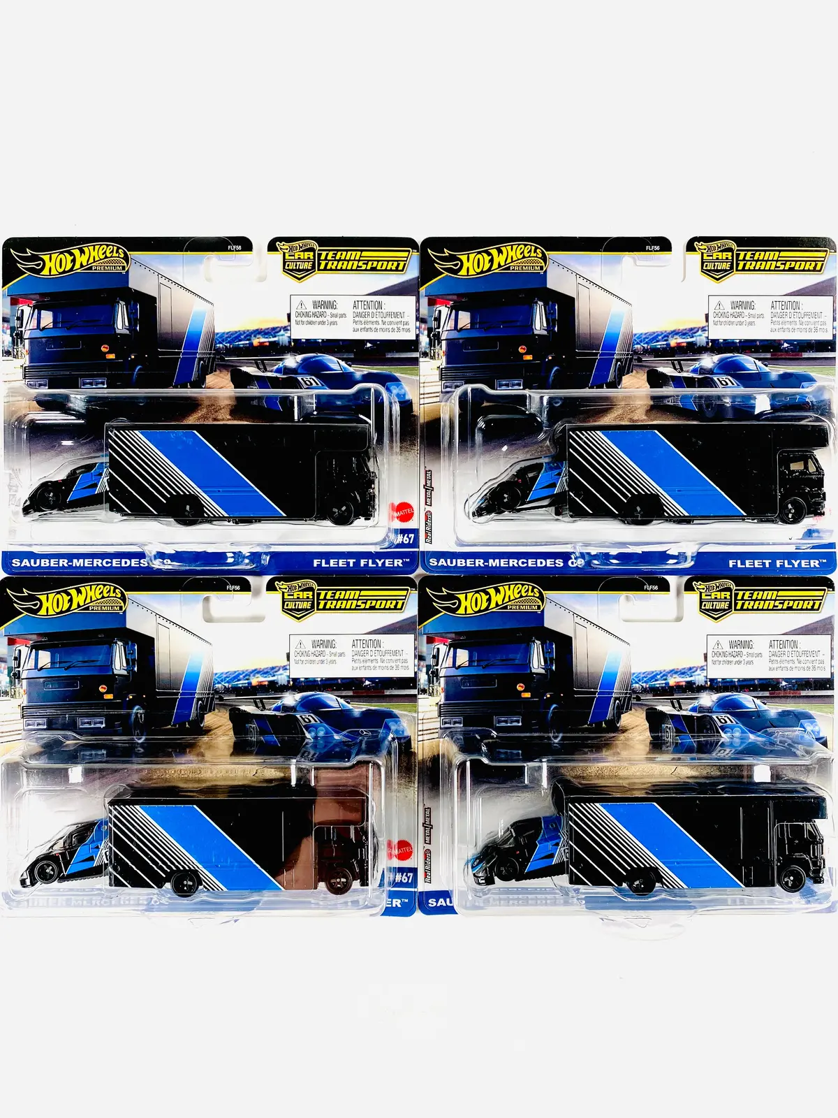Hot Wheels 2024 Team Transport Sauber-Mercedes C9 Fleet Flyer #67 Solid Pack (4 Cars) 1