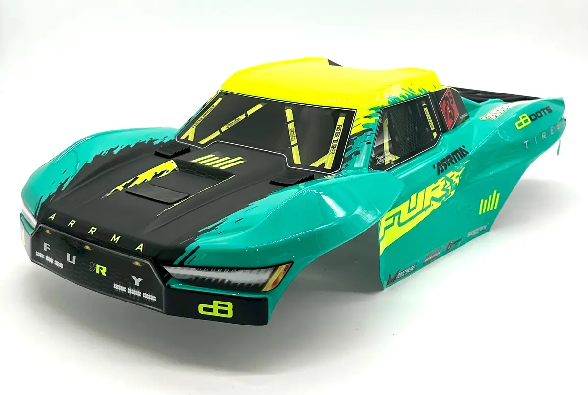 Arrma Fury 223S 2Wd - Body Shell (Green/Yellow/Teal 1/10 Fury Painted Decaled Trimmed Body Set Ara3521t2 1