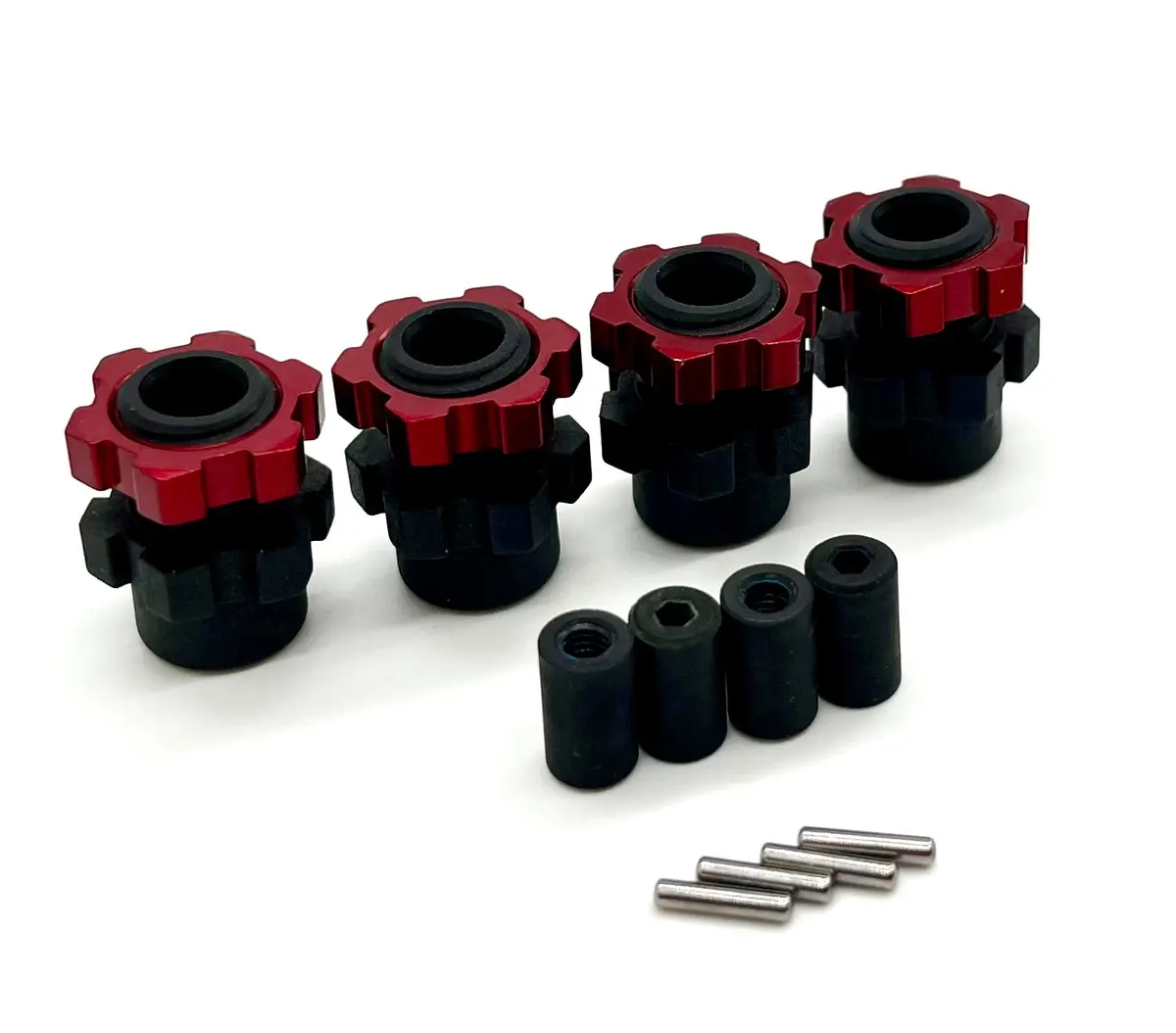 Jato 4X4 Bl-2S Wheel Hexes, Axle Barrels, Pins Nuts Red Traxxas 90154-4 1