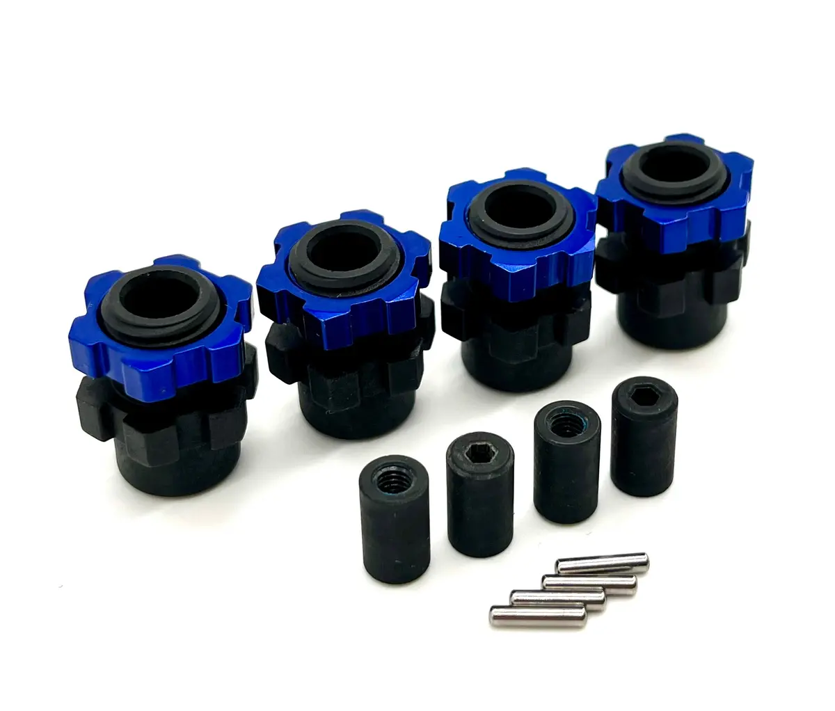 Jato 4X4 Bl-2S Wheel Hexes, Axle Barrels, Pins Nuts Blue Traxxas 90154-4 1