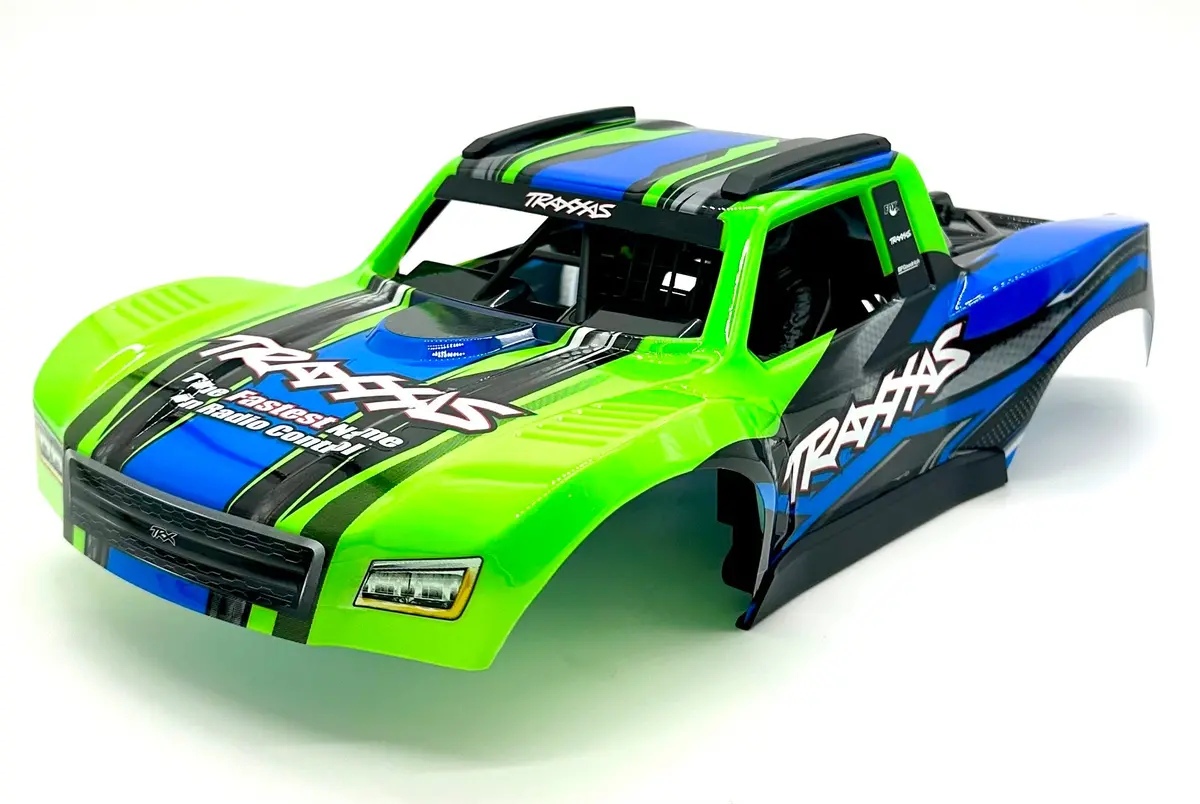 Mini Slash Body Cover Shell (Green Painted Prographics, Clipless Traxxas 108164-1 1