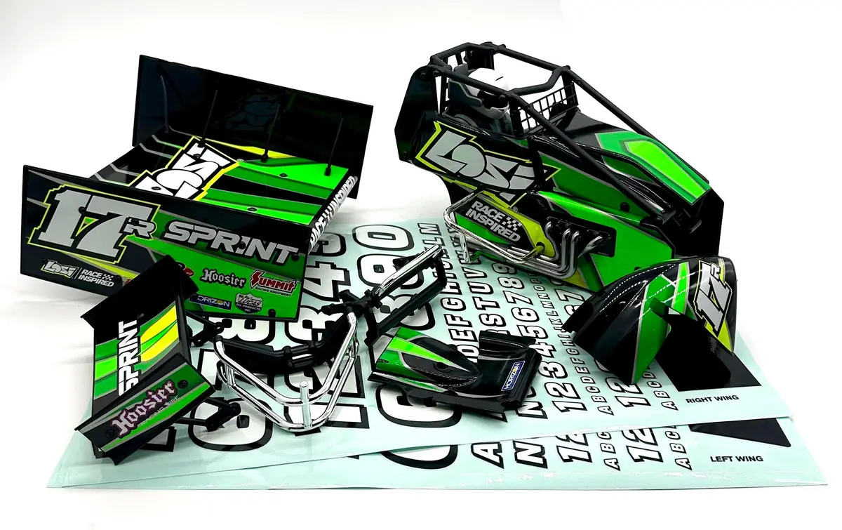 Losi 22S Sprint - Body (Body Set & Cage, Green  Interior Driver Los-1387) 1