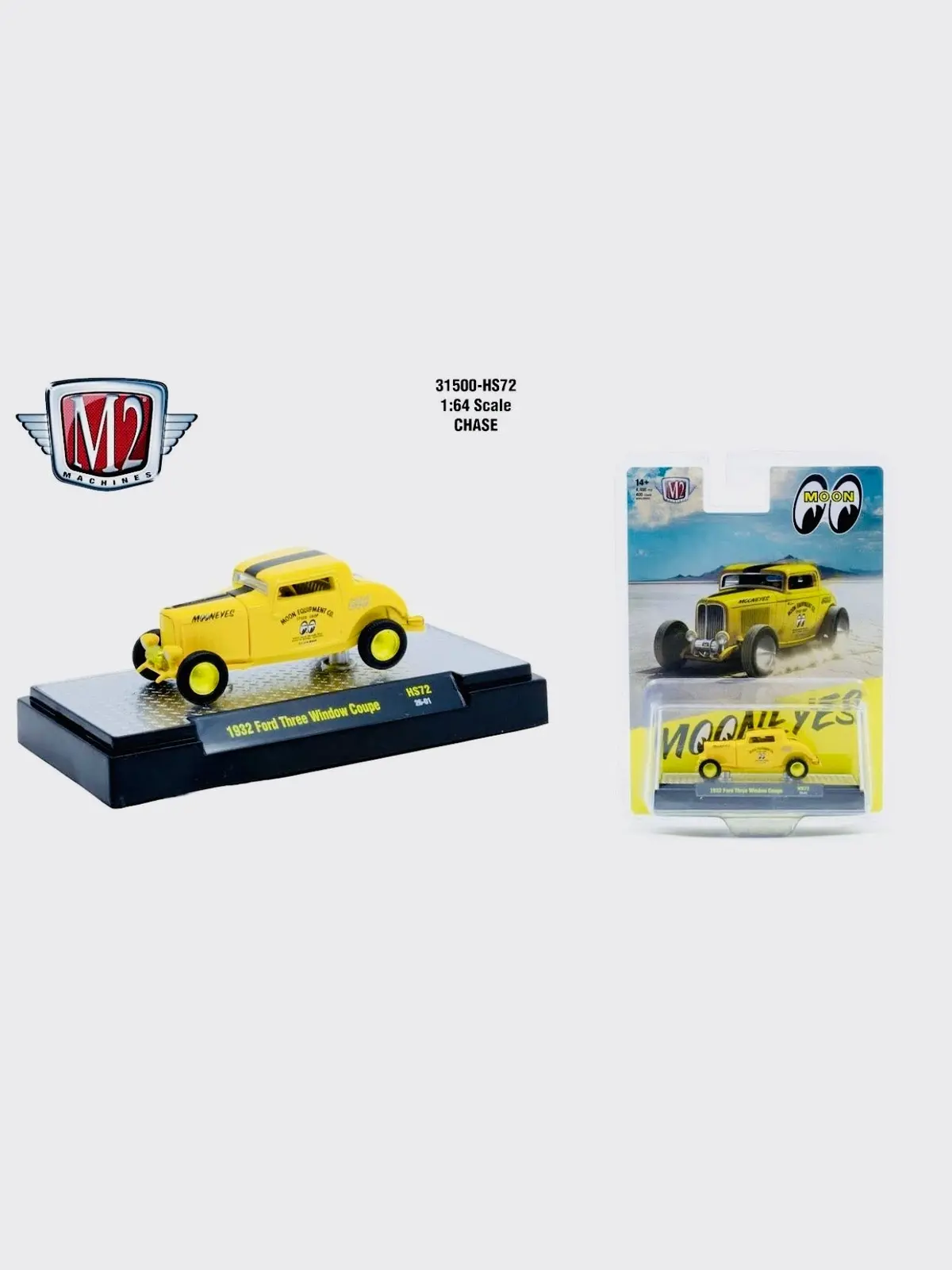 M2 Machines Hobby Exclusive Mooneye’S 1932 Ford Three Window Coupe Chase - Damaged Blister 1