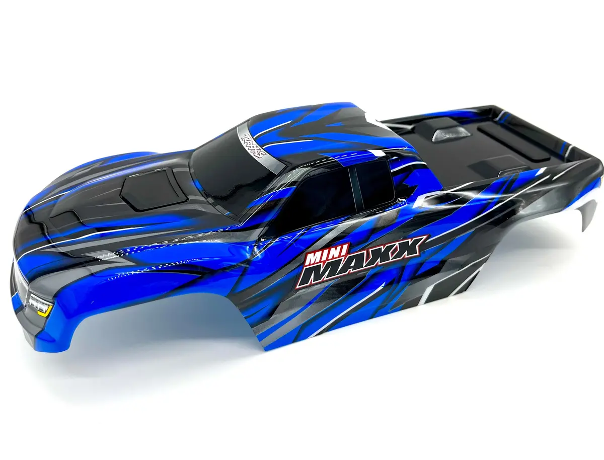 Mini-Maxx Body Cover Shell (Blue Painted Prographics, Clipless 107154-1 1