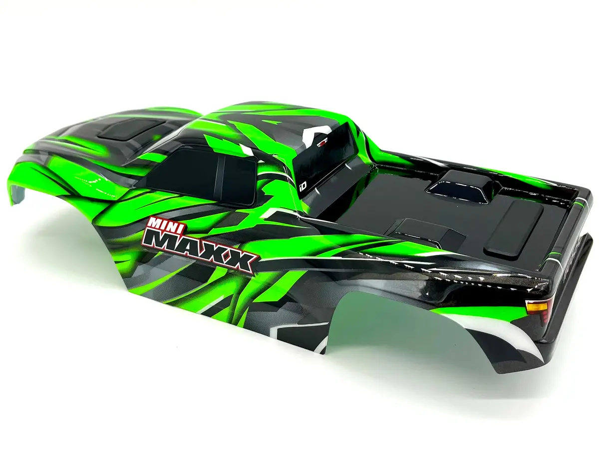 Mini-Maxx Body Cover Shell (Green Painted Prographics, Clipless 107154-1 2