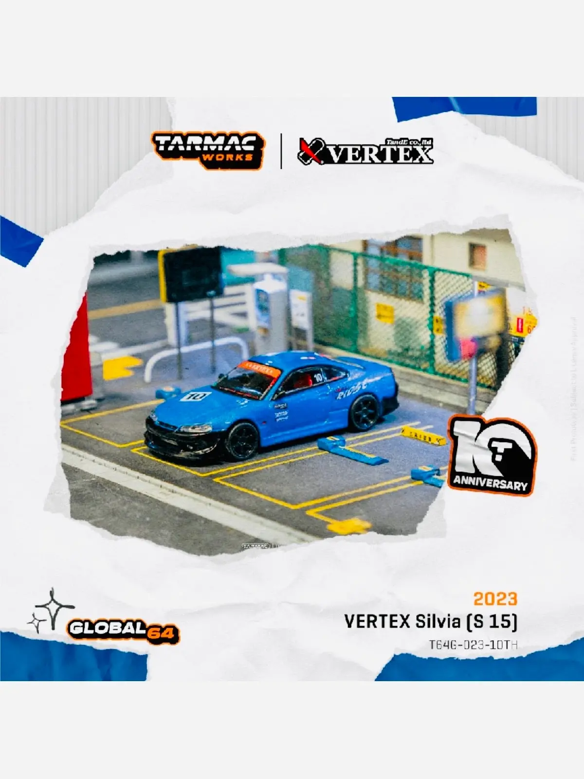 Tarmac Works Factory Sealed Global 64 Vertex Silvia (S 15) Tarmac Works 10Th Anniversary 1
