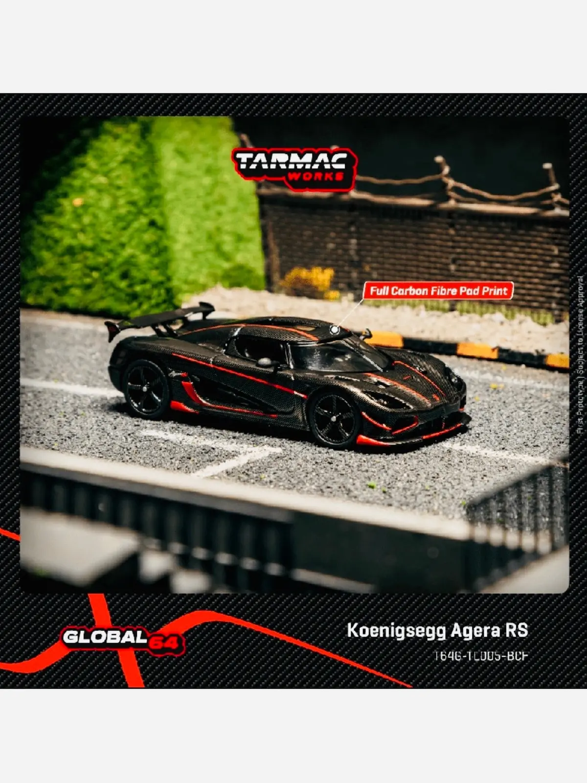 Tarmac Works Factory Sealed Global 64 Koenigsegg Agera Rs Black Carbon Fiber 1